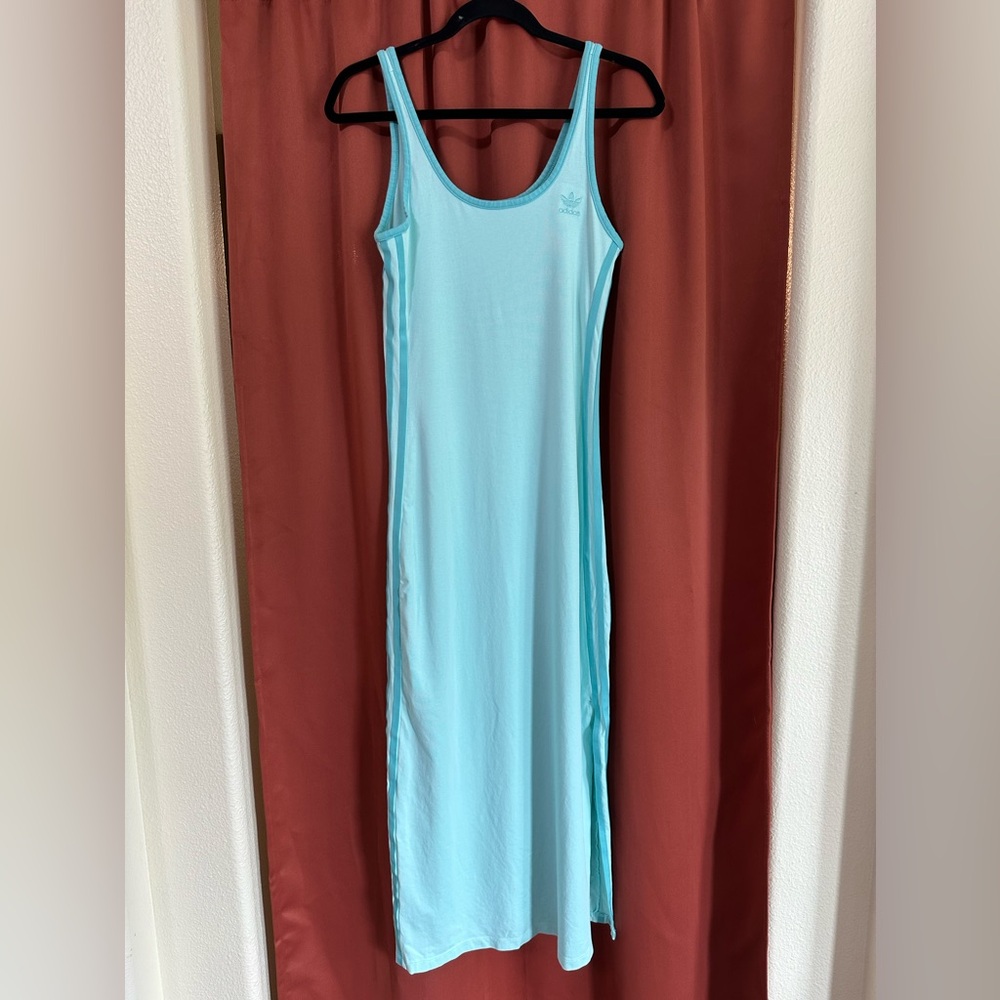Adidas Originals Women's 3-Stripes Adicolor Aqua Tank Maxi Dress Size S